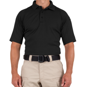man wearing Performance short sleeve polo