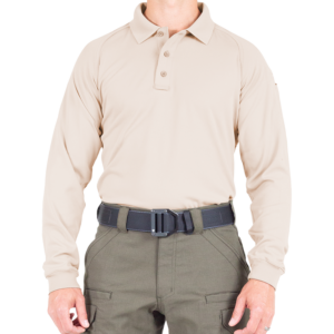 GDNR Men's Perf. Polo LS, Khaki