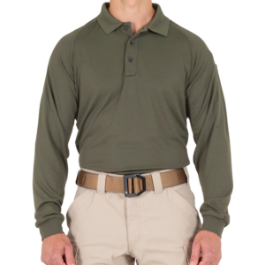 GDNR Men's Perf. Polo LS, OD Green