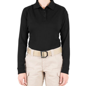 GDNR Women's Perf. LS Polo, Black