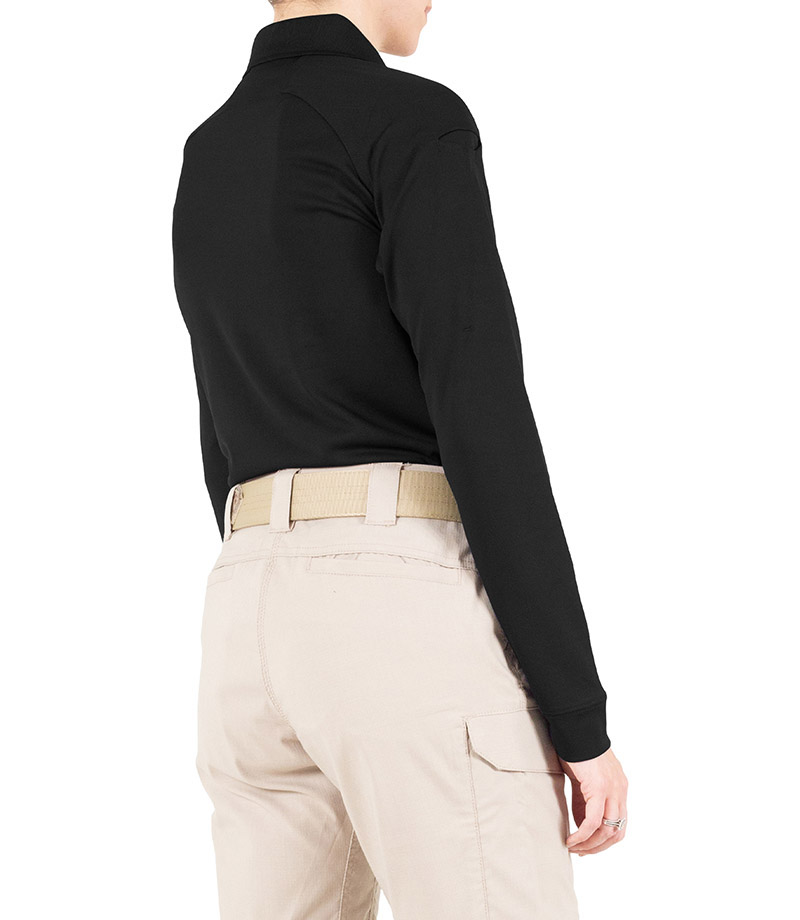 GDNR Women's Perf. LS Polo, Black - Image 3