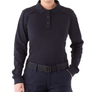 First Tactical Women's Performance Long Sleeve Polo Black