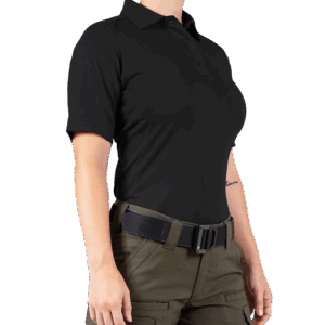 GDNR Women's Performance SS Polo Shirt, Black